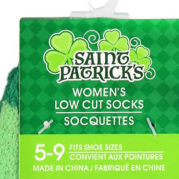 *3/$15* Lucky Clover St. Paddys Day Fuzzy Footie Socks - Picture 2 of 2